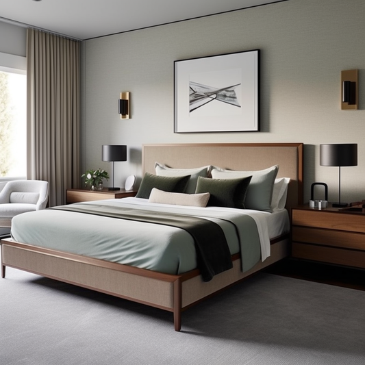 Beige king bed